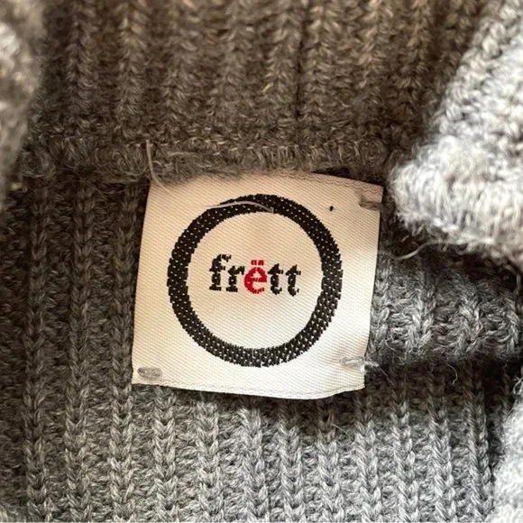 Frett Gray Wool Blend Fur Trimmed Turtleneck Tunic Sweater Mini Dress - S 🇨🇦 - Picture 7 of 13